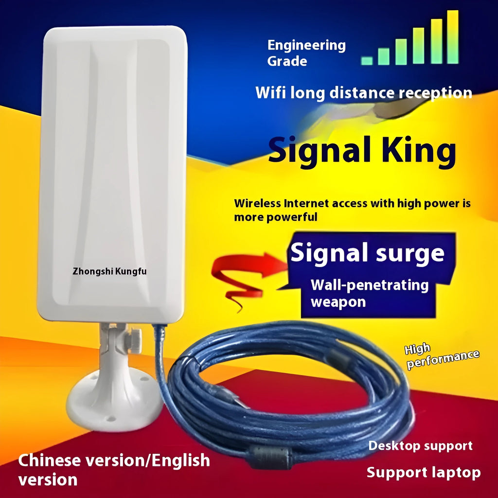 White USB wireless network card with 5 M Thread coverage for Windows and Mac computers