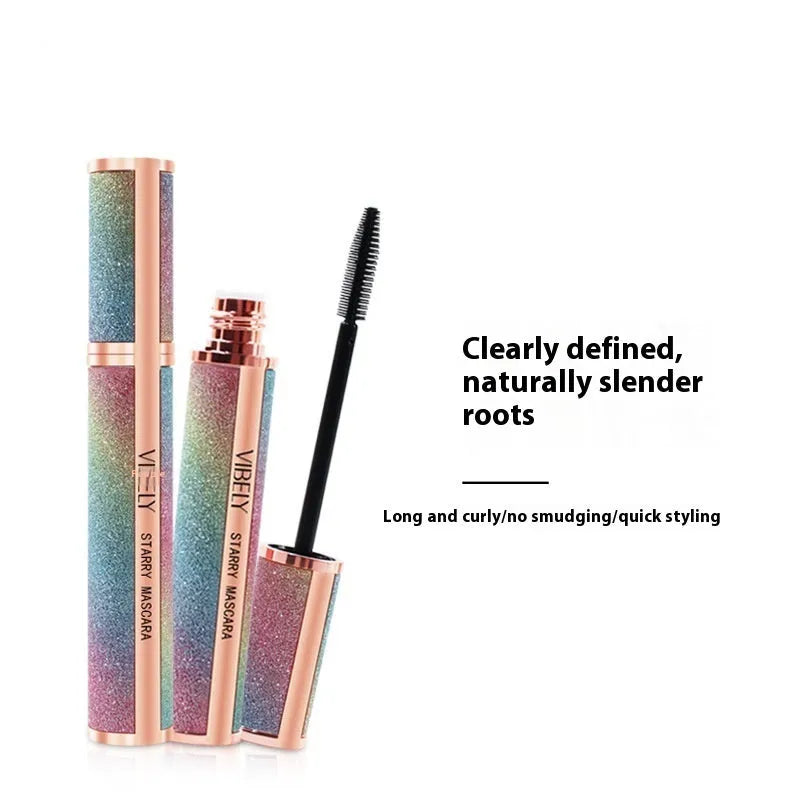 Black 4D curling waterproof mascara for thick lashes in English packaging
