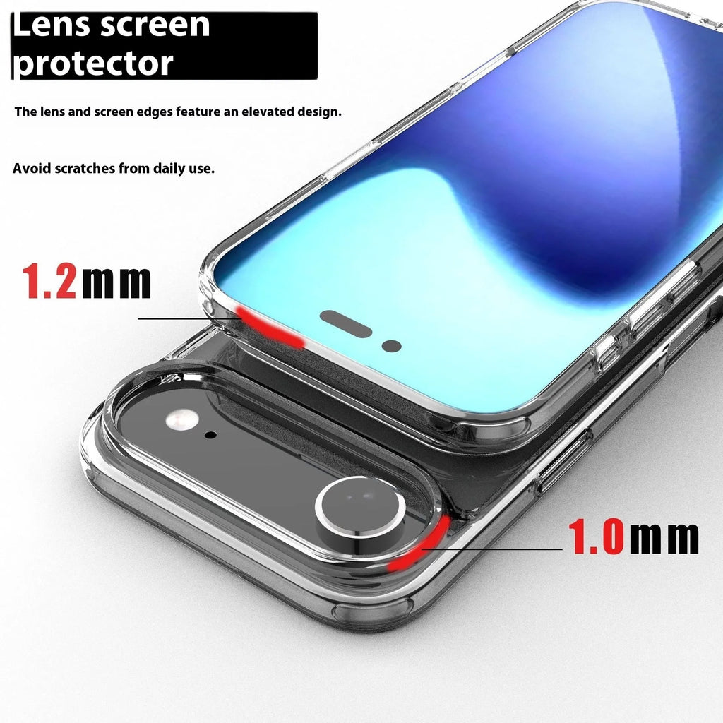 Transparent magnetic phone case for iPhone 17 series showing clear design with integrated magnetic elements
