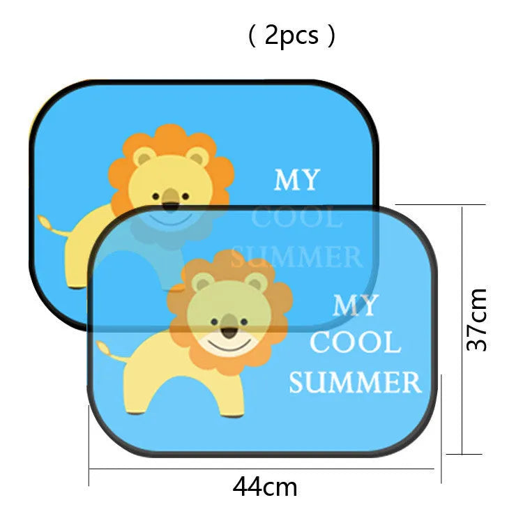 Electrostatic adsorption car side window sunshade in animal-themed pair sizes with nylon mesh material