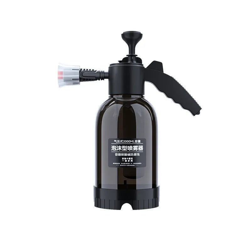 Black 2L foam watering can sprayer with switch lock and aluminium oxide tie rod