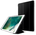 Silicone clamshell tablet case in black imitation leather with plush interior for iPad