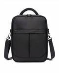 Black Oxford fabric men's messenger shoulder bag showing front view with dimensions 24cm wide by 31cm high.