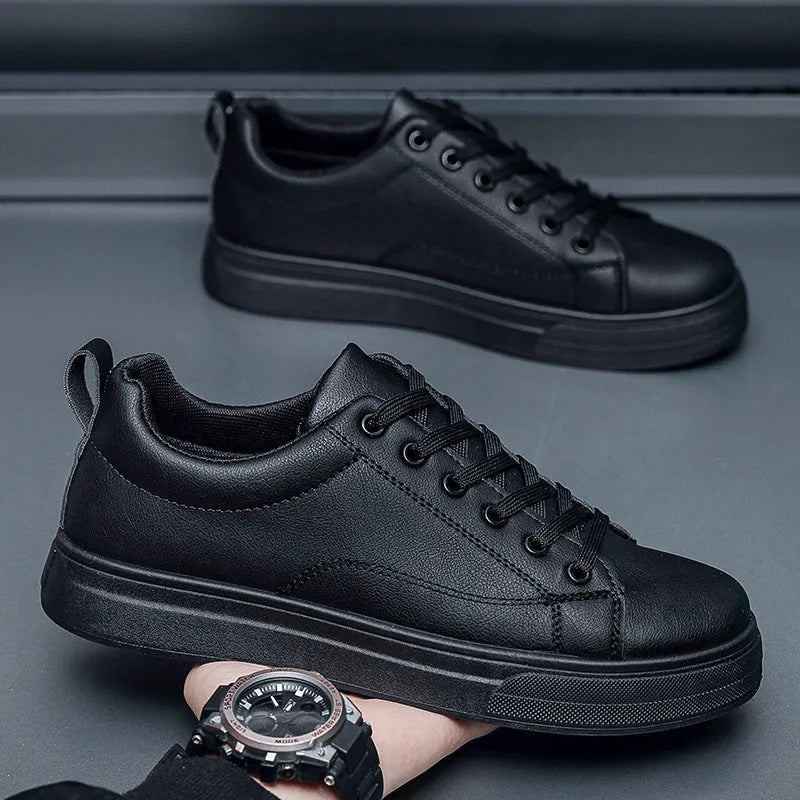 Men's Korean-style breathable sneakers in plus sizes 39-45 rubber sole round toe lace-up casual footwear