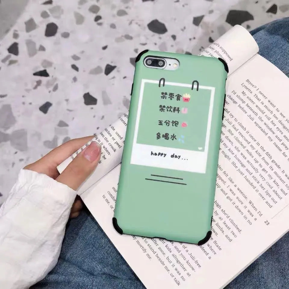 Cartoon frosted TPU phone case for iPhone, solid colour back cover, compatible with Apple iPhone models