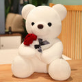 Soft plush rose bear teddy doll in beige, brown or grey colours with PP cotton stuffing