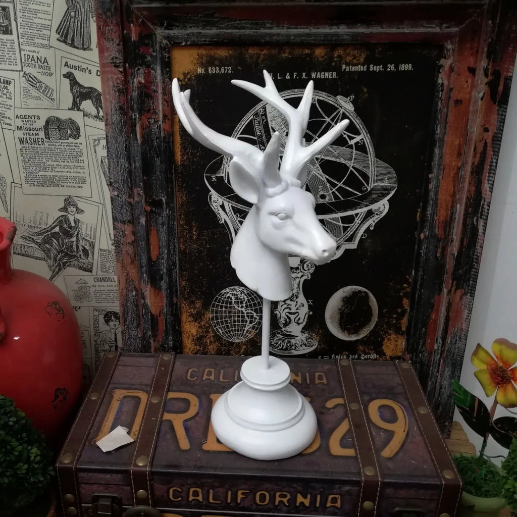 Natural resin animal model decorative centrepiece in black, white and wood colour options