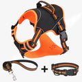 Pet harness dog traction strap in orange polyester anti breaking loose design for outdoor training