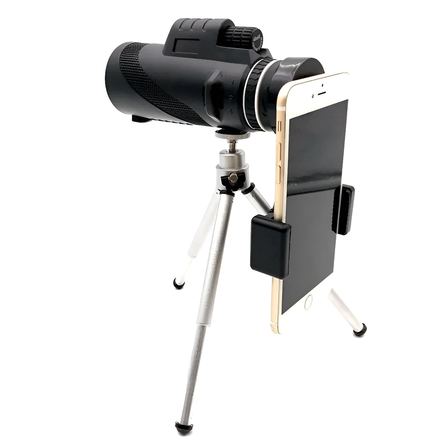 Black 40x60 monocular telescope with waterproof nitrogen construction and FMC coated lenses