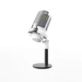 RGB condenser microphone with colourful lighting for computer recording and live broadcasts
