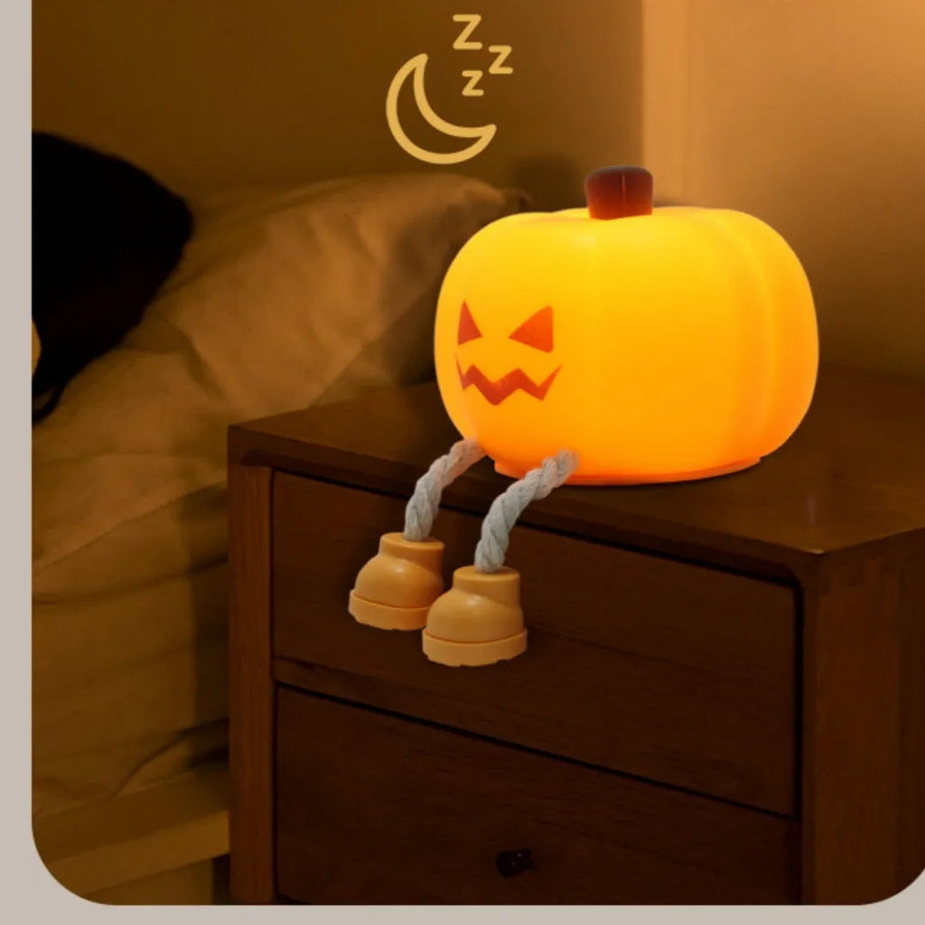 Halloween creative racket atmosphere pumpkin lamp night light with geometric design and colourful glow