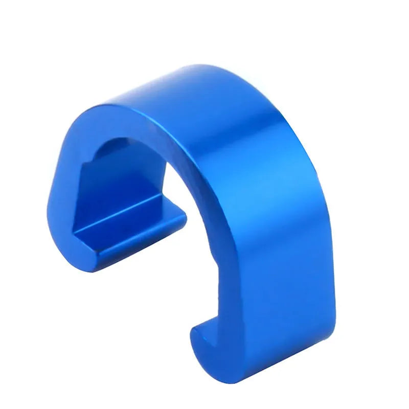 Aluminium alloy C buckle hardware fitting in multiple colours showing dimensions