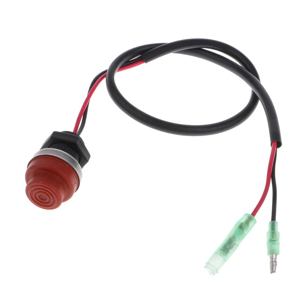 YAMAHA outboard motor engine kill switch with plastic housing and coiled safety lanyard