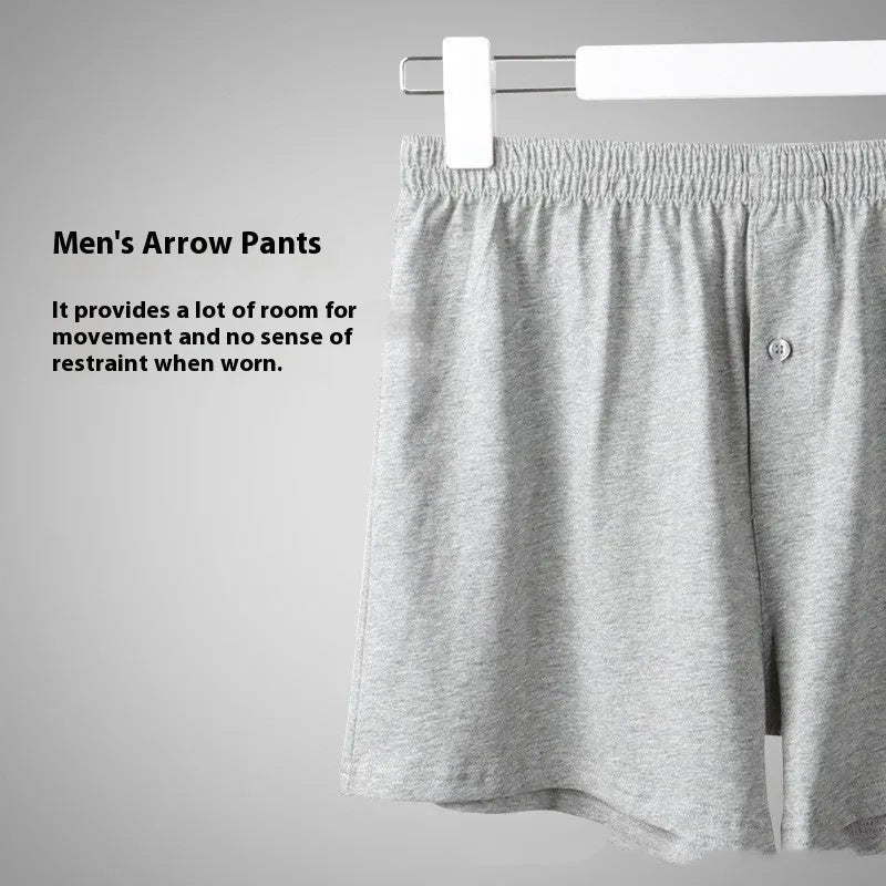 Men's cotton boxer shorts in black, light grey and navy blue colours with high waist and loose fit