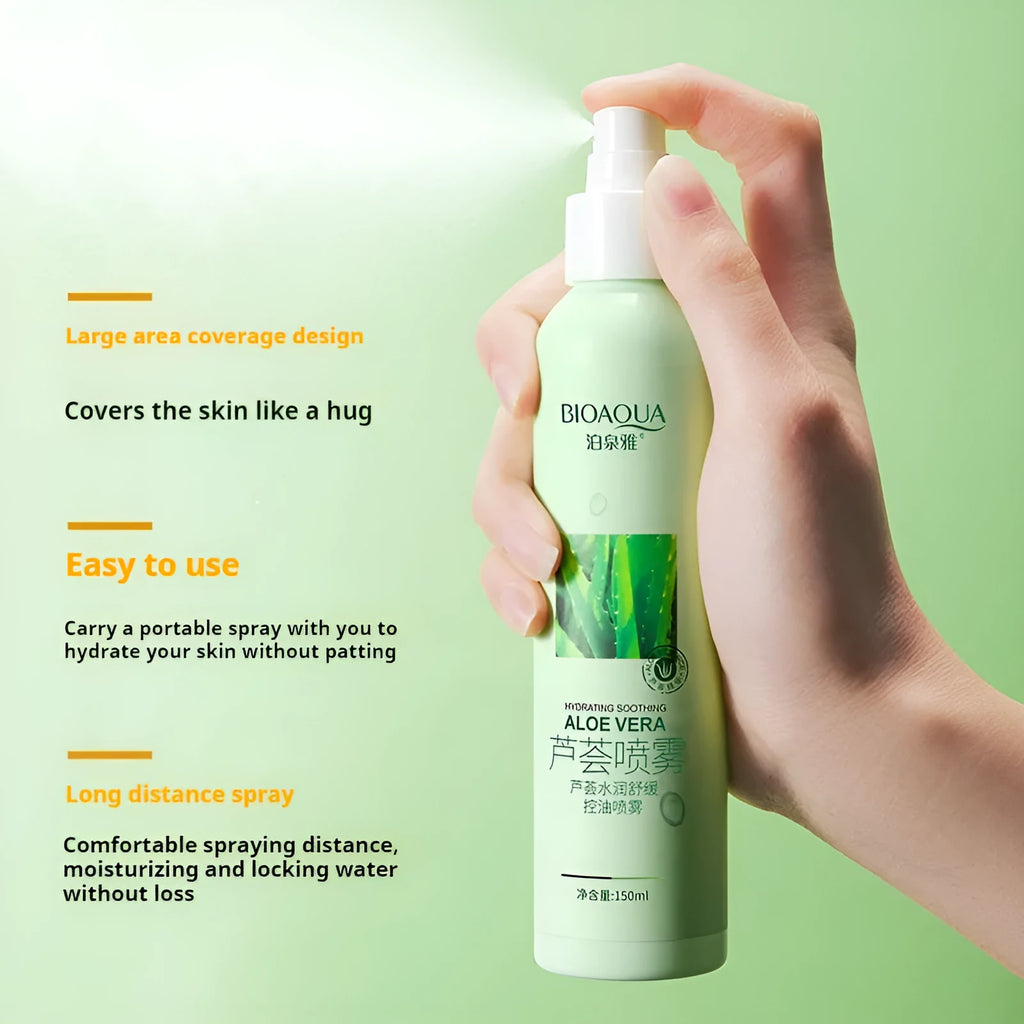 150ml bottle of refreshing moisturising toner with a spray pump for fine mist application.
