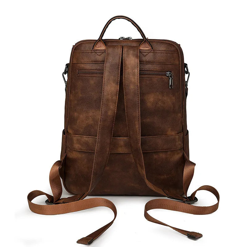 Retro style college backpack in urban simplicity design with curved shoulder strap, shown in available colours.
