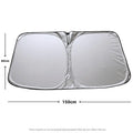 Titanium silver aluminium foil car sunshade showing reflective surface and rectangular shape