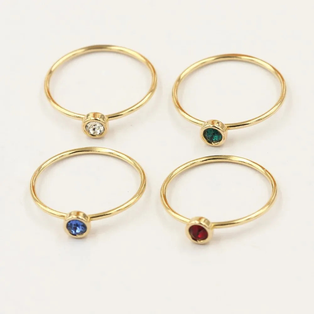14K gold plated knuckle ring with cubic zirconia stones in multiple colours for DIY jewellery making