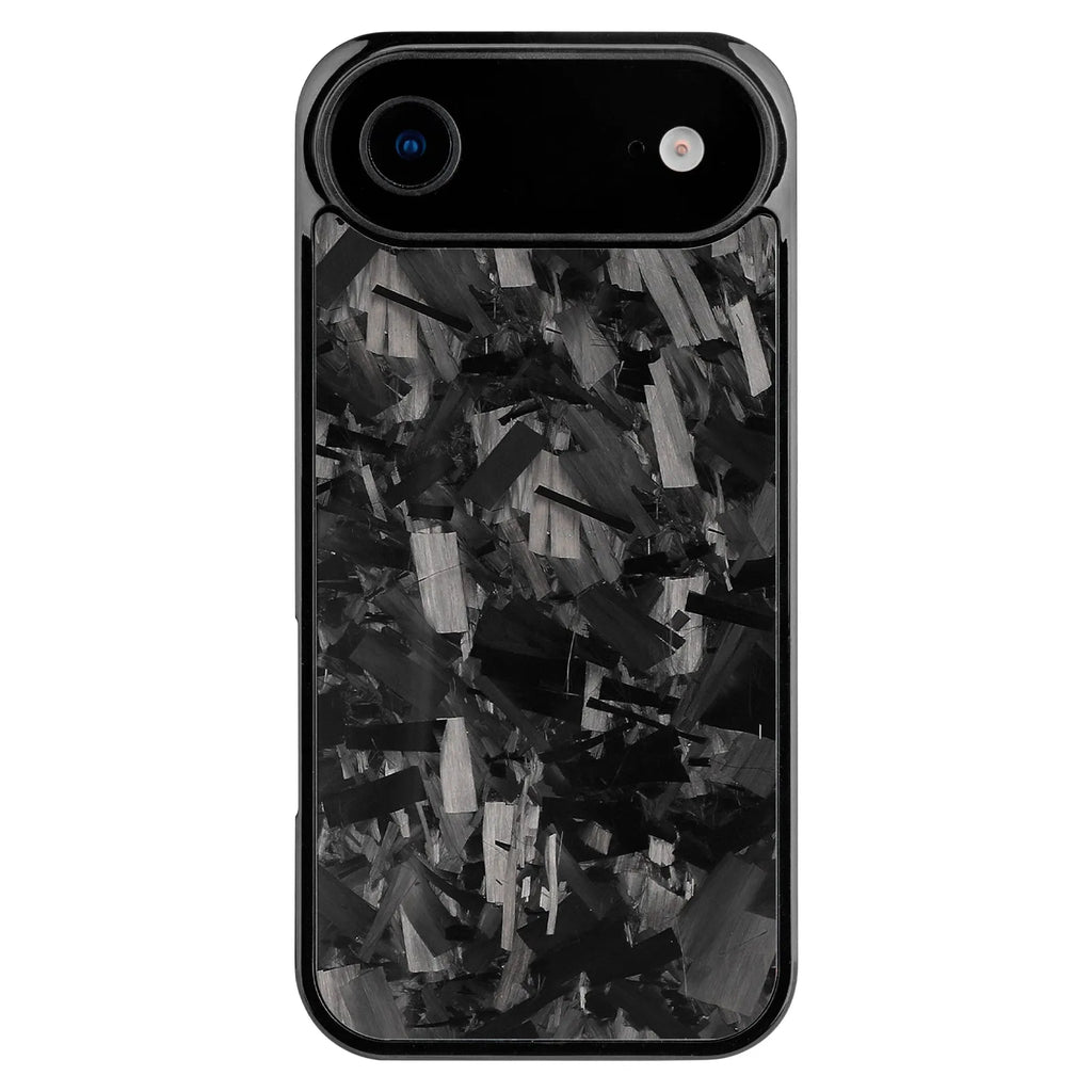 Large grain textured mobile phone case for iPhone 14 to 17 series in black
