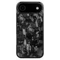 Large grain textured mobile phone case for iPhone 14 to 17 series in black