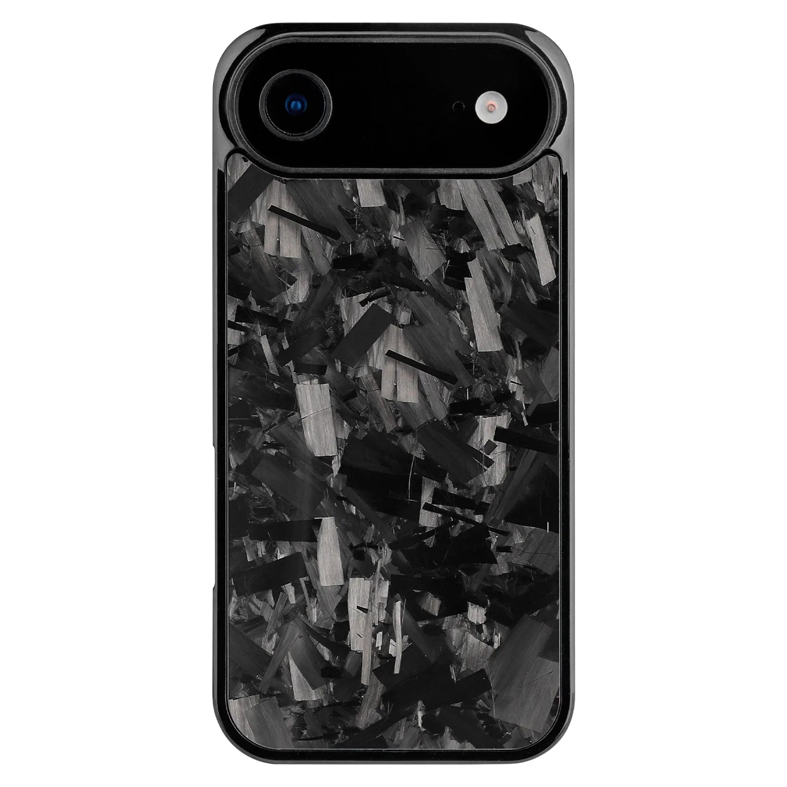 Large grain textured mobile phone case for iPhone 14 to 17 series in black