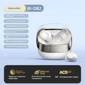 Dawn White wireless Bluetooth earbuds with charging case on a table