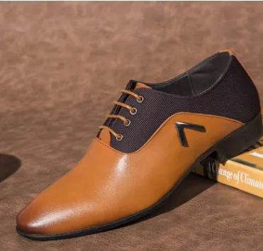 Men's extra large Oxford shoes in black, brown and yellow with PU upper and rubber sole