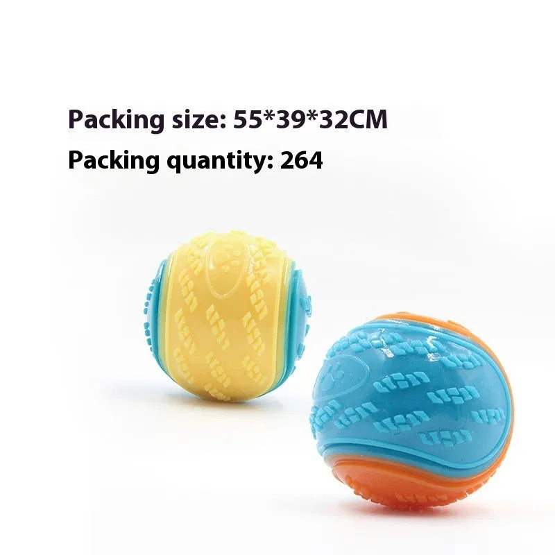 Pet Toy Dog Molar Long Lasting Sounding Training Ball in TPR rubber, 6.5 cm, red blue