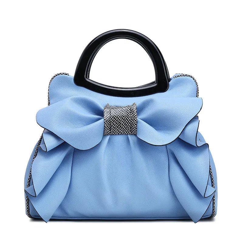 Women handbag designer leather handbags retro wedding tote with bow detail and flower embossed texture in beige colour
