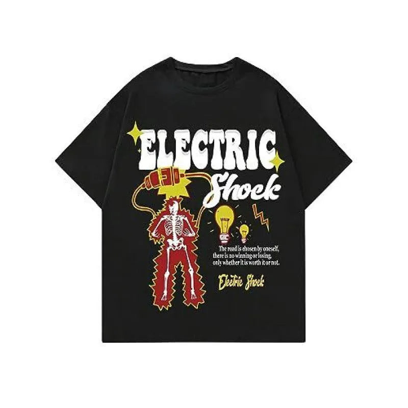 Printed men's street style short-sleeved sports t-shirt with digital pattern on polyester fabric