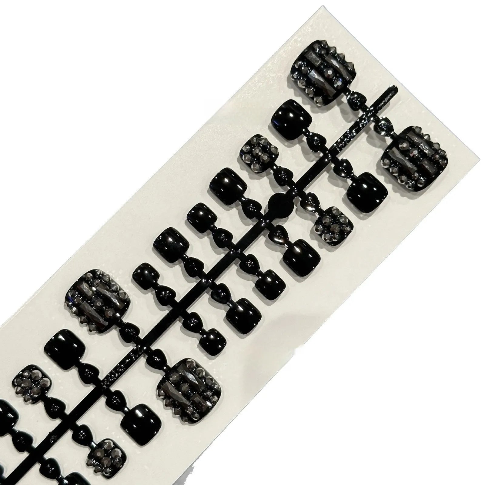 Black full toe sequins toe wear armour set with cat's eye icy finish, 42 pieces, sizes S M L