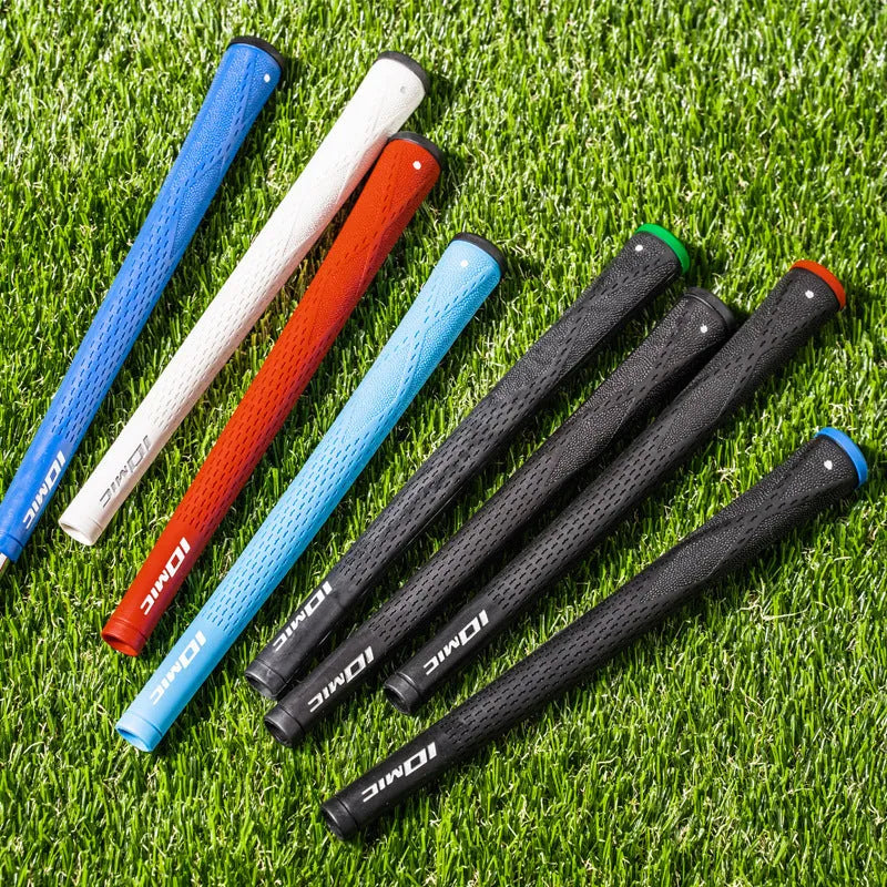 TPE material golf club grip in various colour options on a club shaft.