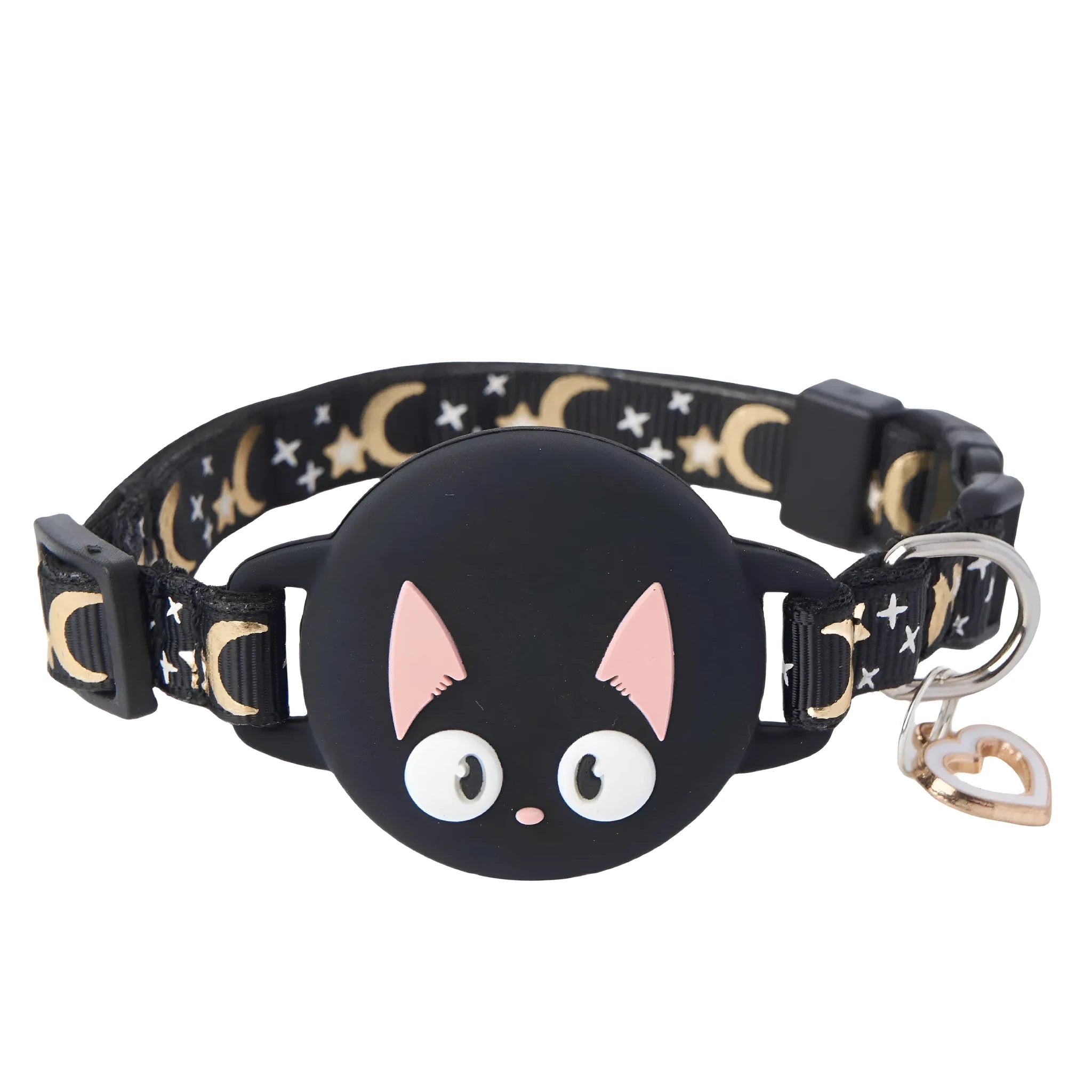 AirTag protective case for cat collars in plastic with adjustable buckle sizing