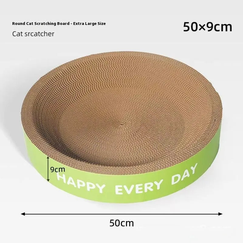 Green round cat scratching board nest with sisal rope exterior and interior cushion