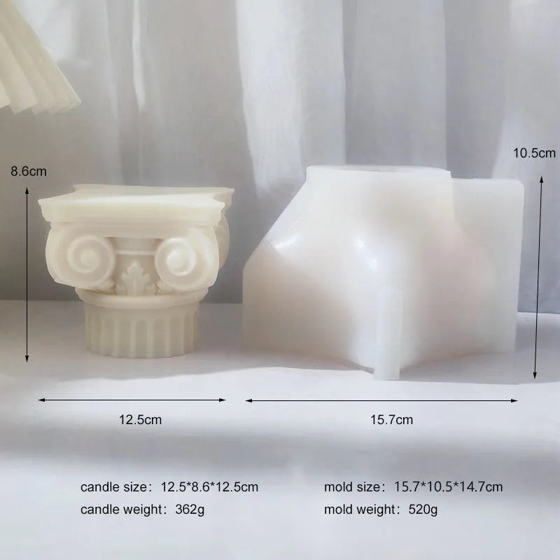 Silicone Roman pillar mould for candles and crafts with irregular column shape