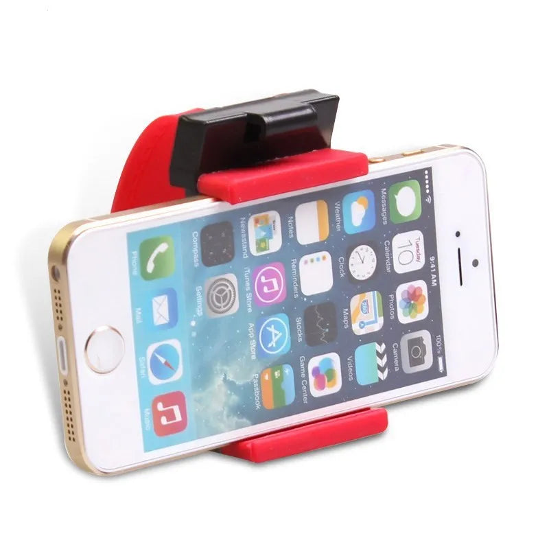 Black steering wheel phone holder clip mount for car navigation