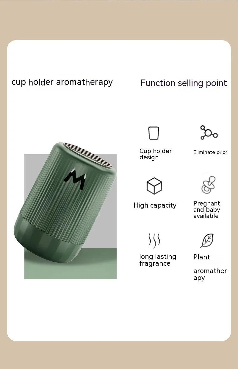 Solid car aromatherapy decoration cup in chosen colour, measuring 10cm by 6cm.