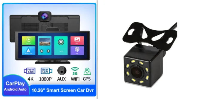12-inch touchscreen car DVR with front and rear cameras for vehicle recording