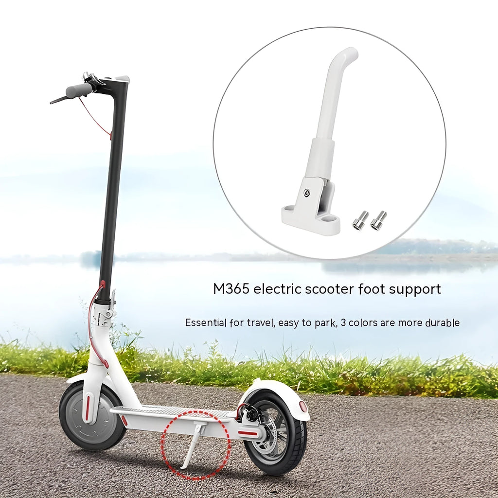 Aluminium alloy foot brace for electric scooter in black with screws and hex wrench
