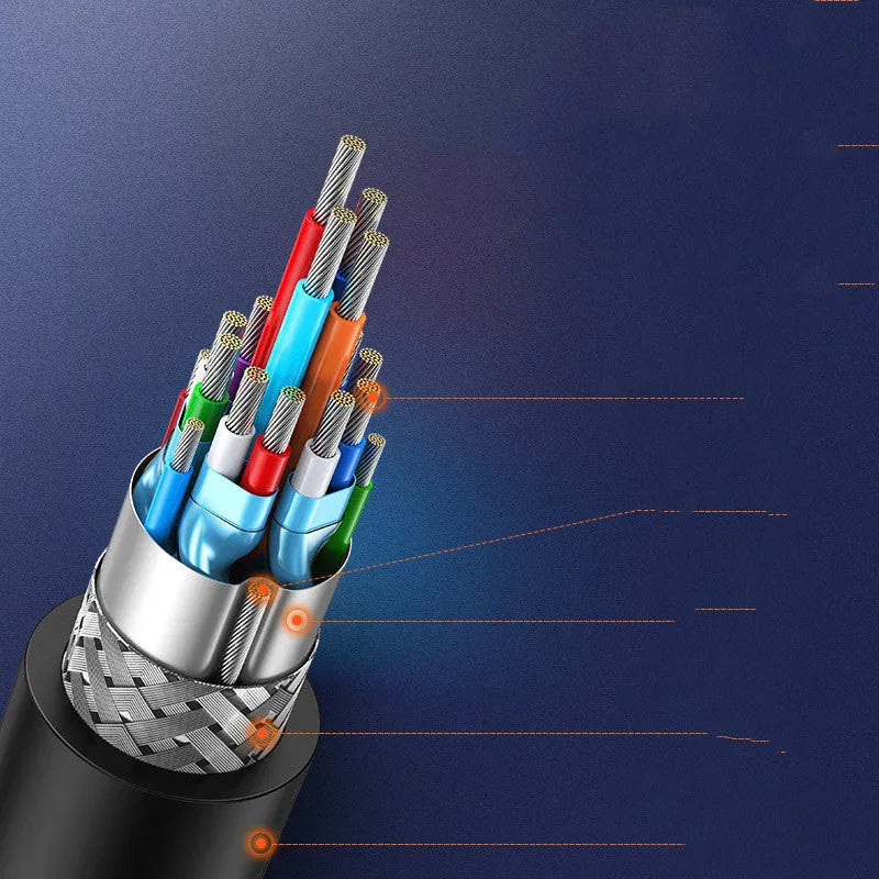 Silver HDMI adapter cable with rotatable connectors in various lengths for laptop to display connection.