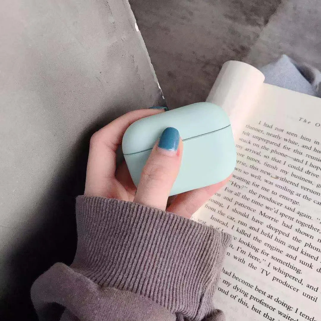 Plastic protective case for AirPods Pro showing multiple colour options
