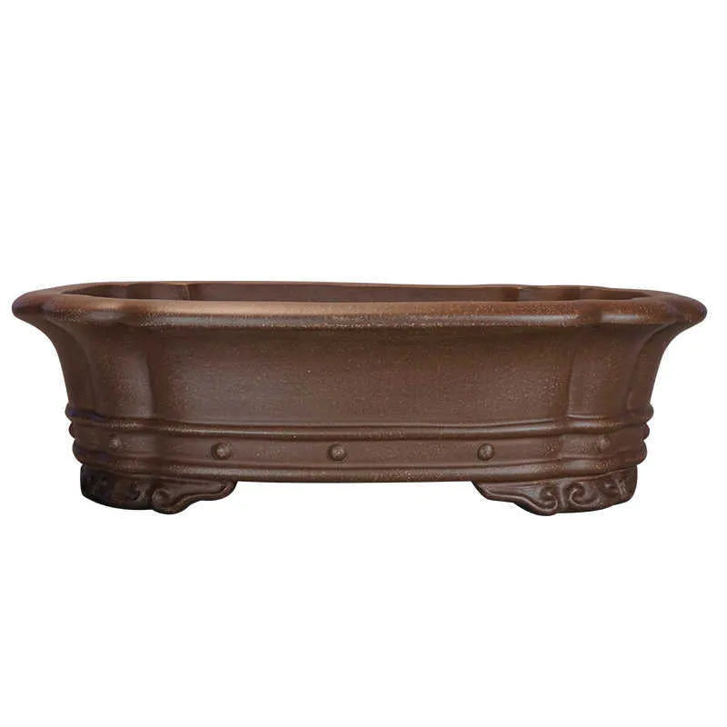 Handmade purple sand antique rectangular begonia flower pot measuring 51x41x14cm