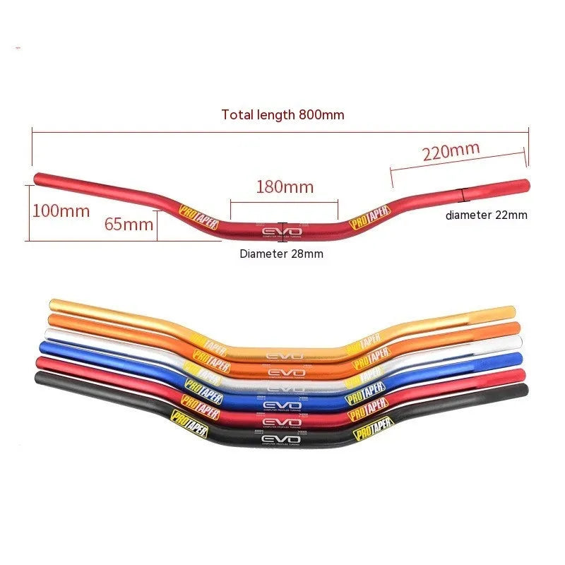 Orange aluminium alloy scrambling motorcycle PRO handlebar with 28mm diameter and 80x10cm measurements