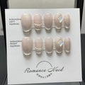 Women's handmade manicure wear set with blush armour style in 14-short ladder A colour showing four size options