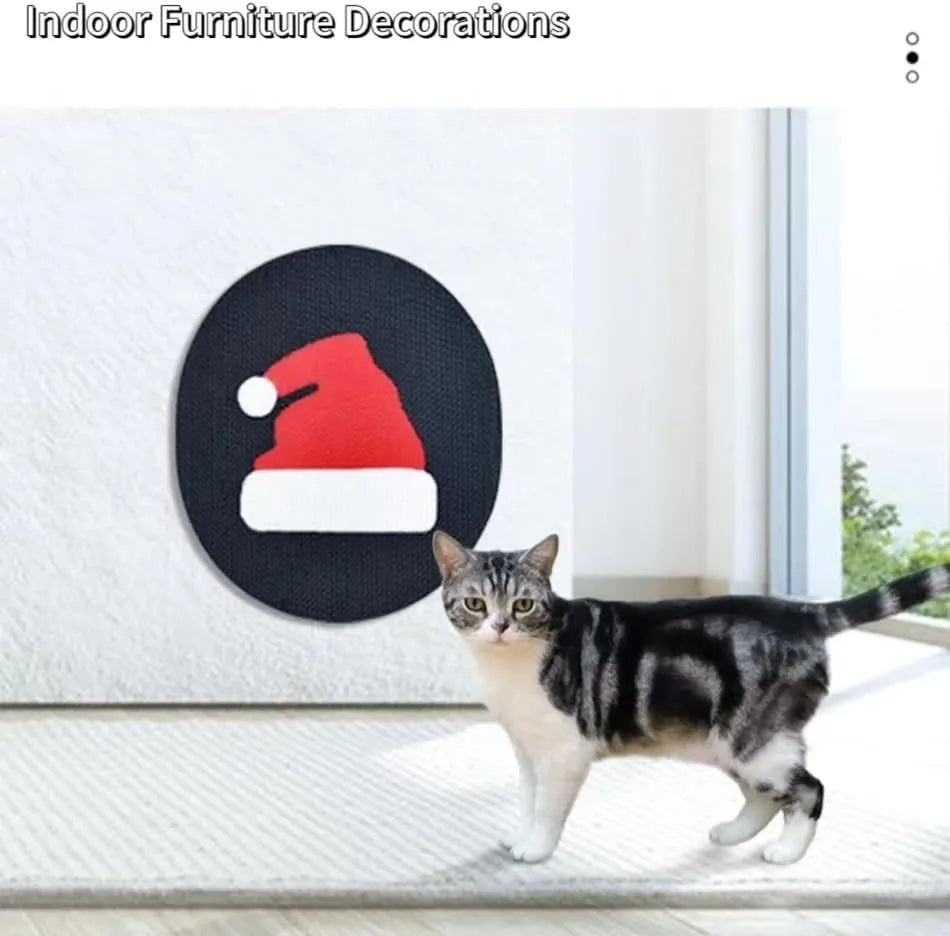 Wall mounted corrugated cardboard cat scratching pad with catnip measuring 35cm by 44cm