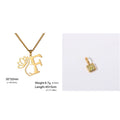 Stainless steel necklace with cross chain links and a single pendant in gold or silver finish.