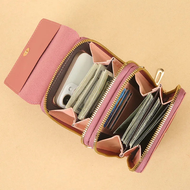Women's transparent PU crossbody shoulder bag with touch screen window, letter design, in multiple colours