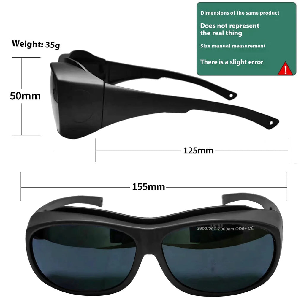 Photon skin rejuvenation and laser welding safety goggles with protective case.