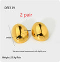 Geometric line earrings for women in gold colour DFE139 with a glazed surface, made from stainless steel.
