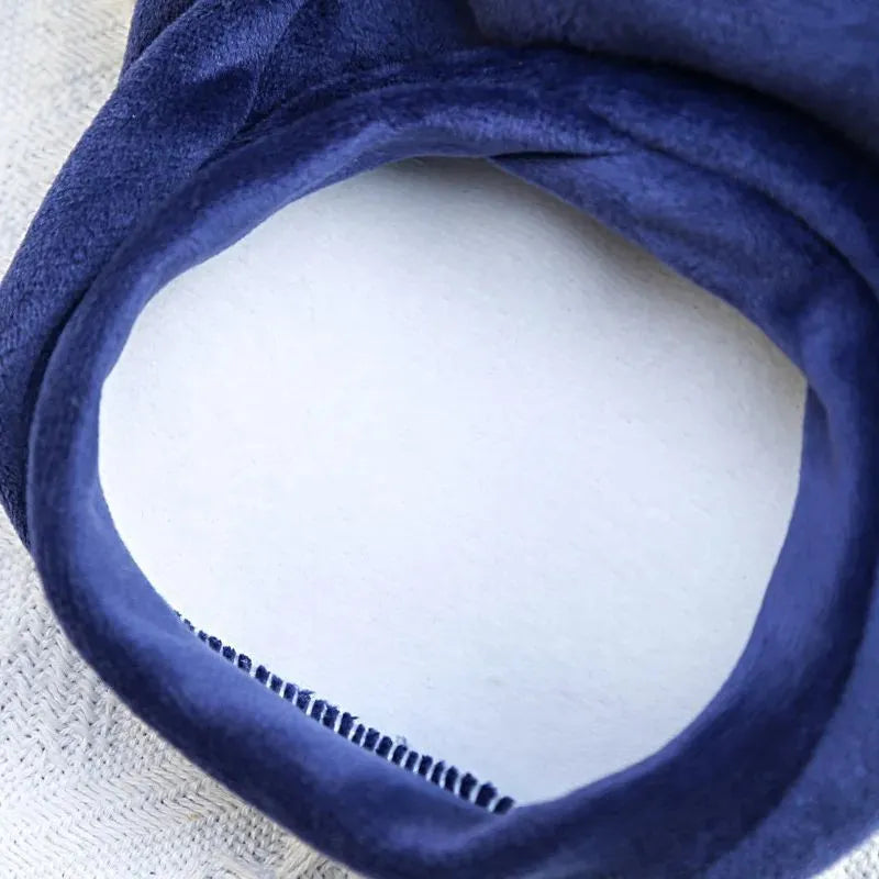 Blue fleece hooded coat for small dogs and cats winter warm outerwear